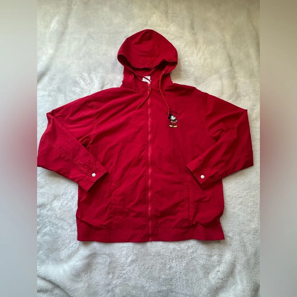 Vintage Walt Disney World Windbreaker Jacket 1990s Men’s Large Red Vtg 90s